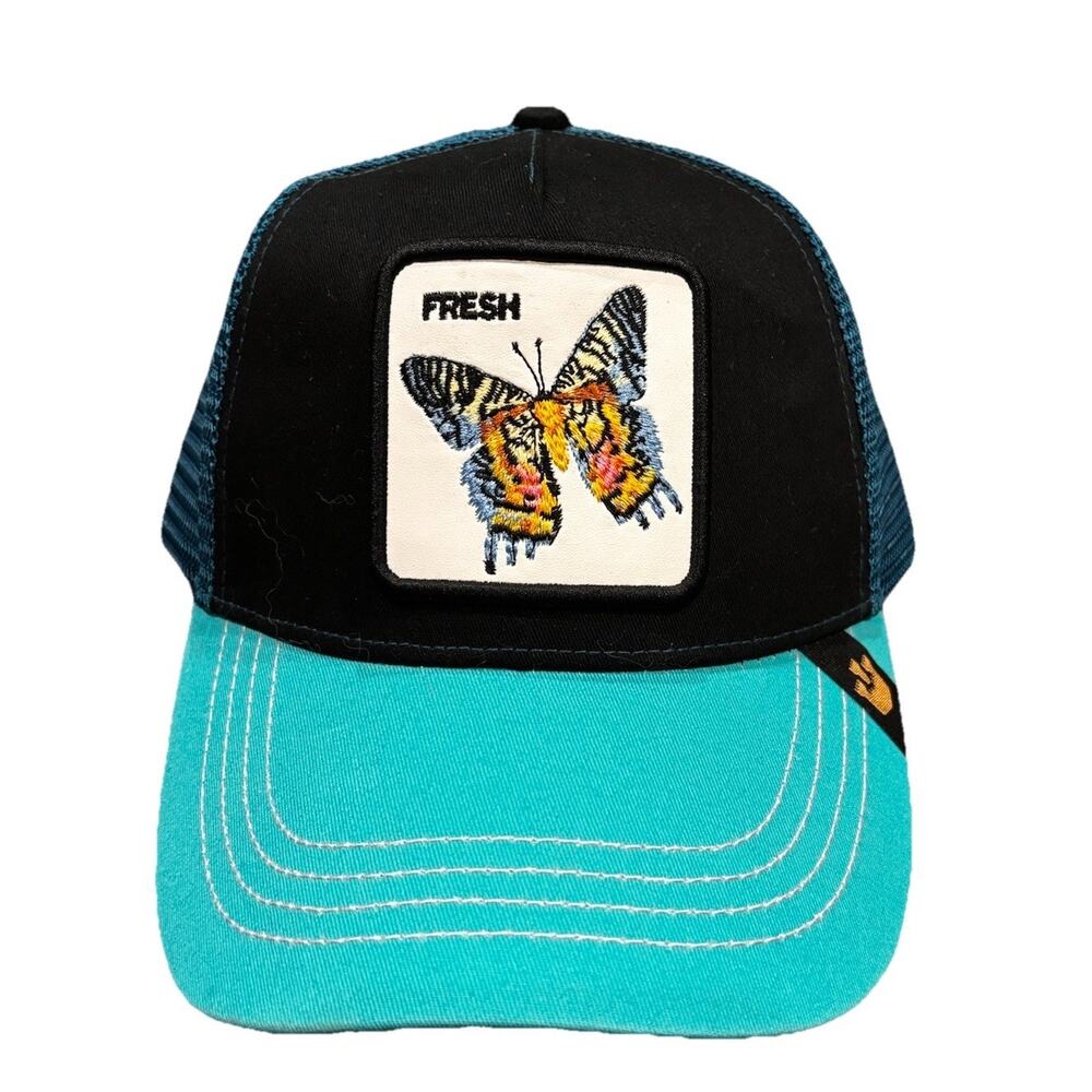 Goorin Bros Fresh Mariposa Butterfly Trucker Hat Black Teal Limited Edition